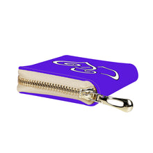 Load image into Gallery viewer, Ti Amo I love you - Exclusive Brand - Dark Purple - Double White Heart - PU Leather - Zipper Card Holder
