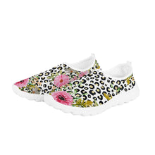 Load image into Gallery viewer, Ti Amo I love you  - Exclusive Brand  - Leopard with Pink Flowers - Women&#39;s Mesh Running Shoes
