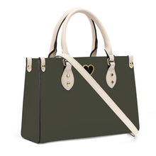 Load image into Gallery viewer, Ti Amo I love you - Exclusive Brand - Rifle Green - Luxury Womens PU Tote Bag - Cream Straps
