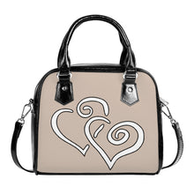 Load image into Gallery viewer, Ti Amo I love you - Exclusive Brand -Soft Amber 2 - Double White Heart - Shoulder Handbag
