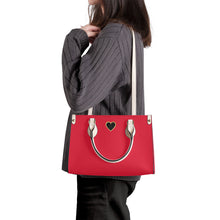 Load image into Gallery viewer, Ti Amo I love you - Exclusive Brand - Rose Madder - Luxury Womens PU Tote Bag - Cream Straps
