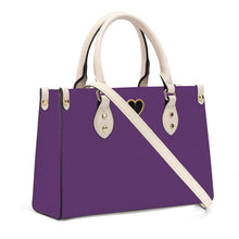 Load image into Gallery viewer, Ti Amo I love you - Exclusive Brand - Purple Jam - Luxury Womens PU Tote Bag - Cream Straps
