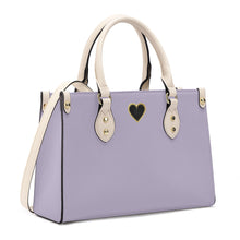 Load image into Gallery viewer, Ti Amo I love you - Exclusive Brand - Orchid Petal - Luxury Womens PU Tote Bag - Cream Straps
