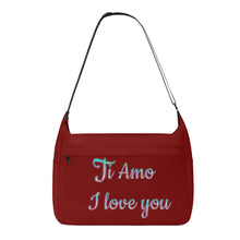 Load image into Gallery viewer, Ti Amo I love you - Exclusive Brand - Dark Burgundy - Pastel Lettering -  Journey Computer Shoulder Bag
