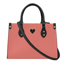 Load image into Gallery viewer, Ti Amo I love you - Exclusive Brand - Tea Rose - Luxury Womens PU Tote Bag - Black Straps
