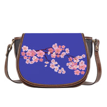 Load image into Gallery viewer, Ti Amo I love you - Exclusive Brand  - Bright Blue - Cherry Blossom -  Saddle Bag
