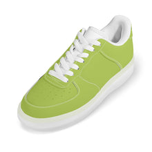 Load image into Gallery viewer, Ti Amo I love you - Exclusive Brand - Light Salad Green - Skelton Hands with Heart - Transparent Low Top Air Force Leather Shoes
