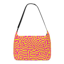 Load image into Gallery viewer, Ti Amo I love you - Exclusive Brand - Bitter Lemon with Hollywood Cerise Stripes - Journey Computer Shoulder Bag
