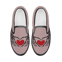 Load image into Gallery viewer, Ti Amo I love you - Exclusive Brand  - Thatch - Skeleton Hands with Heart  - Kids Slip-on shoes - Black Soles
