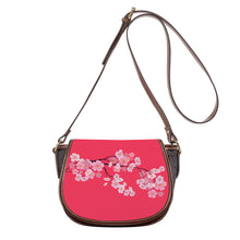 Load image into Gallery viewer, Ti Amo I love you - Exclusive Brand - Radical Red - Pink Floral -  Saddle Bag
