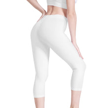 Load image into Gallery viewer, Ti Amo I love you -Exclusive Brand - White - Black Heart - Womens / Teen Girls / Womens Plus Size - Capri Yoga Leggings - Sizes XS-3XL
