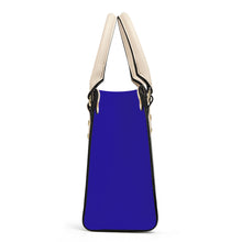 Load image into Gallery viewer, Ti Amo I love you - Exclusive Brand - Egyptian Blue - Luxury Womens PU Tote Bag - Cream Straps
