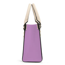 Load image into Gallery viewer, Ti Amo I love you - Exclusive Brand - Purple Dragon - Luxury Womens PU Tote Bag - Cream Straps
