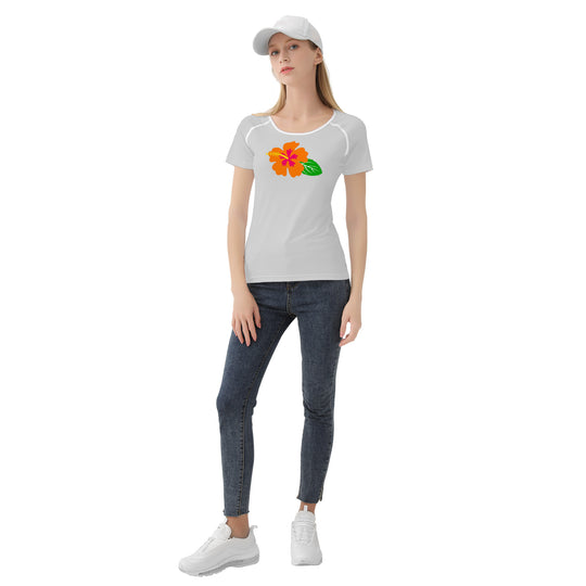 Ti Amo I love you - Exclusive Brand - Alto Gray - Hawaiian Flower - Women's T shirt - Sizes XS-2XL