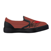 Load image into Gallery viewer, Ti Amo I love you - Exclusive Brand - Cognac - Skeleton Hands with Heart - Kids Slip-on shoes - Black soles
