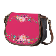 Load image into Gallery viewer, Ti Amo I love you - Exclusive Brand - Burnt Pink - Front &amp; Top Floral Swag - Saddle Bag
