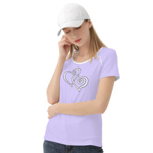 Load image into Gallery viewer, TI Amo I love you - Exclusive Brand - Lilac - Double White Heart - Women&#39;s T shirt
