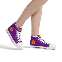 Load image into Gallery viewer, Ti Amo I love you - Exclusive Brand  - Purple Iris - High-Top Canvas Shoes - White Soles
