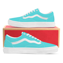 Load image into Gallery viewer, Ti Amo I love you - Exclusive Brand - Medium Turquoise Blue - Low Top Flat Sneaker
