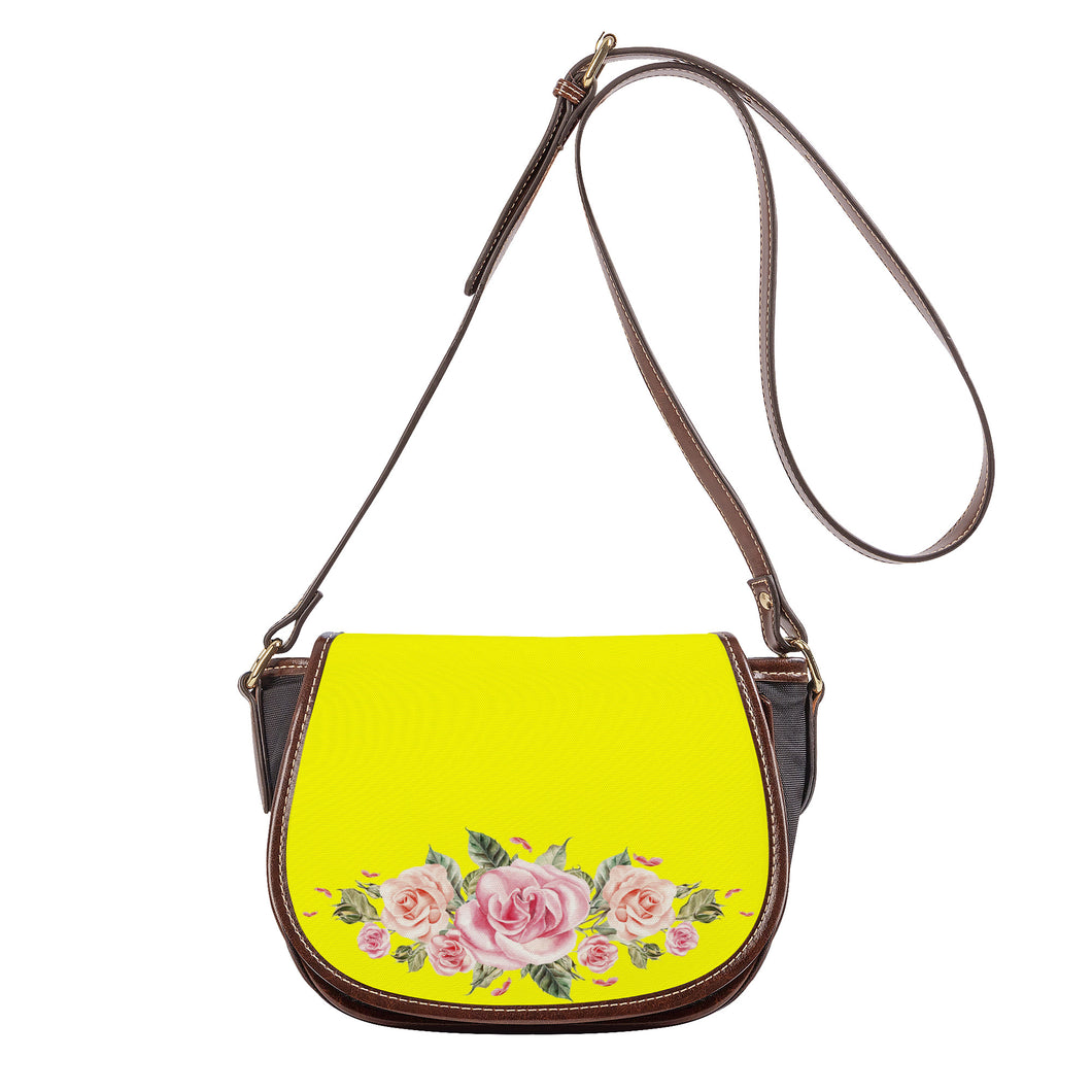 Ti Amo I love you - Exclusive Brand - Yellow - Roses - Saddle Bag