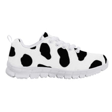 Load image into Gallery viewer, Ti Amo I love you - Exclusive Brand - White with Black Cow Spots - Kids Sneakers - White Soles
