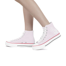 Load image into Gallery viewer, Ti Amo I love you - Exclusive Brand - Prim - White Daisy - High Top Canvas Shoes - White  Soles
