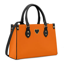 Load image into Gallery viewer, Ti Amo I love you - Exclusive Brand - Dark Orange  - Luxury Women PU Tote Bag - Black Straps
