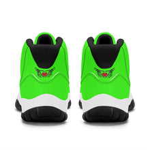 Load image into Gallery viewer, Ti Amo I love you - Exclusive Brand - Florescent Green  - Skeleton Hands with Heart -  High Top Air Retro Sneakers - Black Laces
