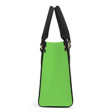 Load image into Gallery viewer, Ti Amo I love you - Exclusive Brand - Pastel Green - Luxury Womens PU Tote Bag - Black Straps
