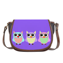 Load image into Gallery viewer, Ti Amo I love you - Exclusive Brand - Heliotrope 3 - 3 Owls -  Saddle Bag
