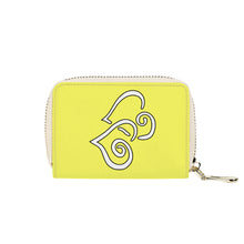 Load image into Gallery viewer, Ti Amo I love you - Exclusive Brand - Laser Lemon - Double White Heart - PU Leather - Zipper Card Holder
