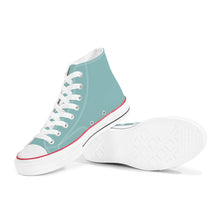 Load image into Gallery viewer, Ti Amo I love you - Exclusive Brand - Shadow Green 2 - White Daisy - High Top Canvas Shoes - White Soles
