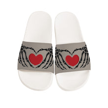 Load image into Gallery viewer, Ti Amo I love you - Exclusive Brand - Zorba - Skeleton Hands with Heart -  Slide Sandals - White Soles
