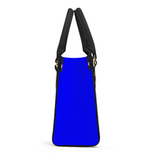 Load image into Gallery viewer, Ti Amo I love you - Exclusive Brand - Blue - Luxury Women PU Tote Bag - Black Straps
