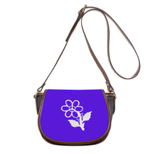 Load image into Gallery viewer, Ti Amo I love you - Exclusive Brand  - Dark Purple - White Daisy - Saddle Bag
