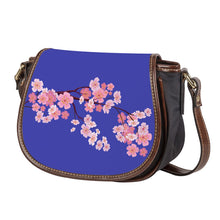 Load image into Gallery viewer, Ti Amo I love you - Exclusive Brand  - Bright Blue - Cherry Blossom -  Saddle Bag
