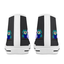 Load image into Gallery viewer, Ti Amo I love you  - Exclusive Brand - Shark - 3 Owls - High-Top Canvas Shoes - White Soles
