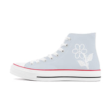 Load image into Gallery viewer, Ti Amo I love you - Exclusive Brand - Mystic - White Daisy - High Top Canvas Shoes - White  Soles
