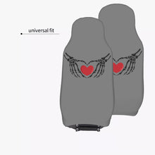 Load image into Gallery viewer, Ti Amo I love you - Exclusive Brand  - Dove Gray - Skeleton Hands with Heart  - Car Seat Covers (Double)
