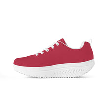 Load image into Gallery viewer, Ti Amo I love you - Exclusive Brand - Brick Red - Double Black Heart - Womens Mesh Heightening Shake Wedge Platform Shoes

