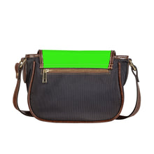 Load image into Gallery viewer, Ti Amo I love you - Exclusive Brand - Florescent Green - Double White Heart - Saddle Bag
