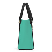 Load image into Gallery viewer, Ti Amo I love you - Exclusive Brand - Light Sea Green - Luxury Womens PU Tote Bag - Black Straps
