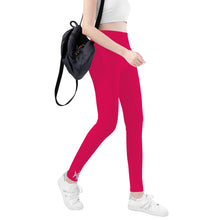 Load image into Gallery viewer, Ti Amo I love you - Exclusive Brand - Bright Hot Pink - Angry Fish  - Womens / Teen Girls  / Womens Plus Size  - Yoga Leggings - Sizes XS-3XL
