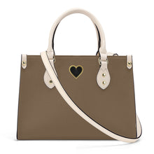 Load image into Gallery viewer, Ti Amo I love you - Exclusive Brand - Pastel Brown - Luxury Womens PU Tote Bag - Cream Straps
