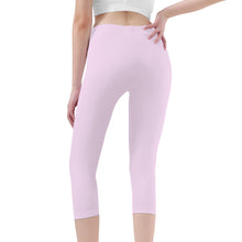 Load image into Gallery viewer, Ti Amo I love you - Exclusive Brand - Carousel Pink - Double White Heart - Womens / Teen Girls / Womens Plus Size - Capri Yoga Leggings - Sizes XS-3XL
