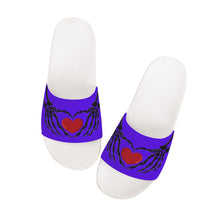 Load image into Gallery viewer, Ti Amo I love you - Exclusive Brand - Dark Purple - Skeleton Hands with Heart -  Slide Sandals - White Soles
