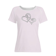 Load image into Gallery viewer, TI Amo I love you - Exclusive Brand - Prim - Double White Heart - Women&#39;s T shirt
