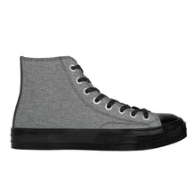 Load image into Gallery viewer, Ti Amo I love you - Exclusive Brand - Grey Denim - High Top Canvas Shoes - Black  Soles
