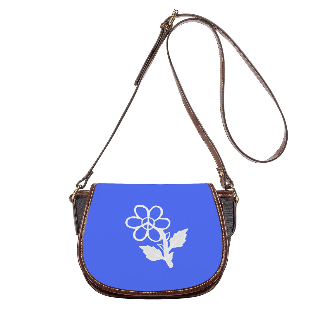 Ti Amo I love you - Exclusive Brand - Neon Blue - White Daisy - Saddle Bag