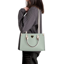 Load image into Gallery viewer, Ti Amo I love you - Exclusive Brand - Green Eyes - Luxury Womens PU Tote Bag - Cream Straps
